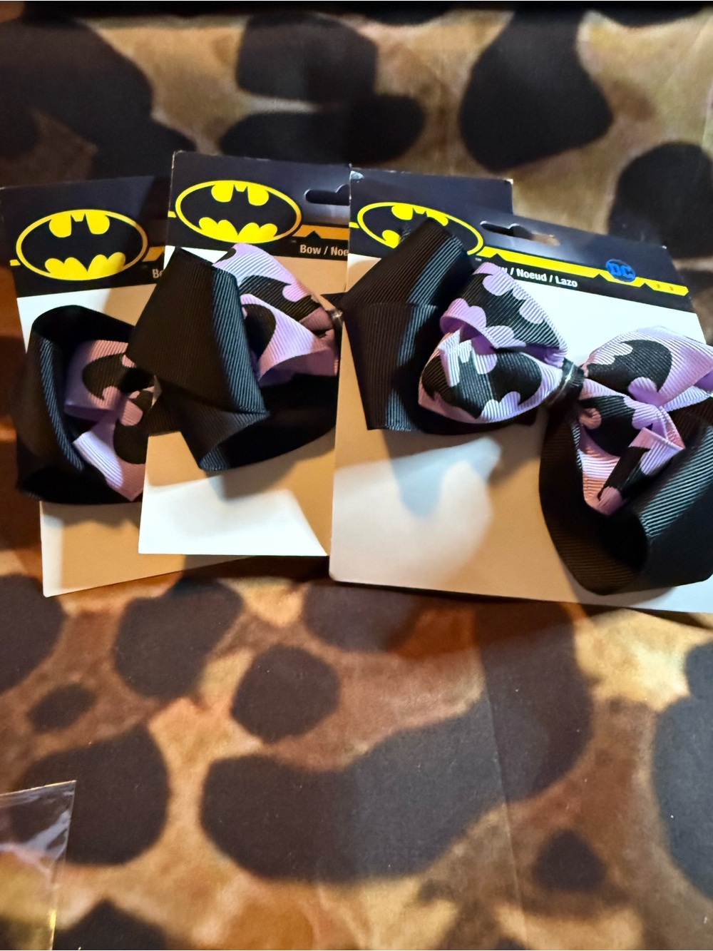 Batman Black & Purple Bow Hair Bows- DC Licensed